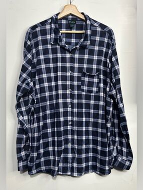 Rue+ Blue Plaid Long Sleeve Button Front Shirt 3X
